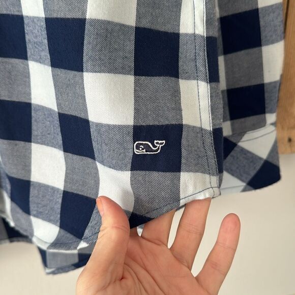 Vineyard Vines Relaxed Carmel Buffalo Check Performance Flannel Button Down Sz 0 - Picture 3 of 14